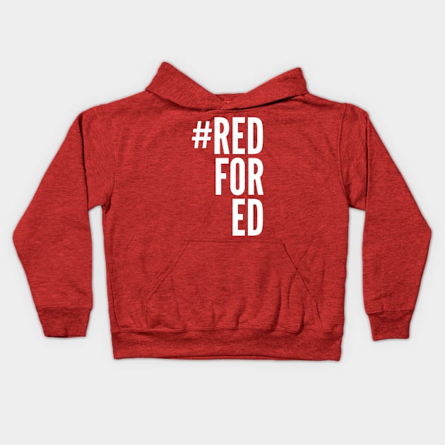 Red For Ed Kids Hoodie by boldifieder